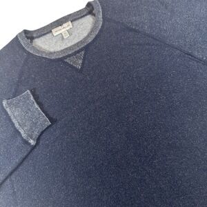 Peter Millar Sweatshirt Mens XL Navy Blue Cotton Merino Wool MS23S22 Raglan